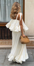 Shea Ivory Linen Frilled Cami Top